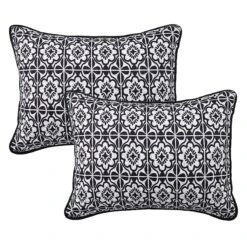 Tracey Boyd 3-Piece Talavera Black & White Quilt Set, King -Comforters Sales tracey boyd 3 piece talavera black white quilt set king 2