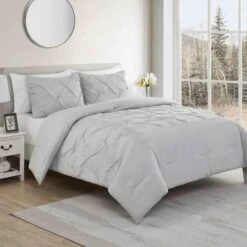 Trina 3-Piece Grey Comforter Set, Twin/Twin XL