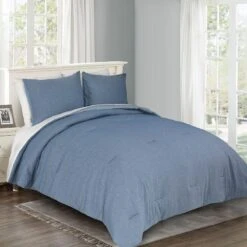 Ty Pennington 3-Piece Blue Comforter Set, Queen
