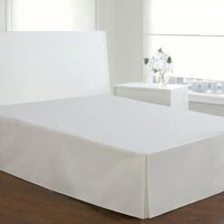 White Pleated Bed Skirt, King